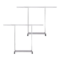 SOGA 2X 240cm Stainless Steel Floor-Standing Clothes Rack - Durable and Space-Saving Laundry Organizer