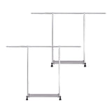 SOGA 2X 240cm Stainless Steel Floor-Standing Clothes Rack - Durable and Space-Saving Laundry Organizer