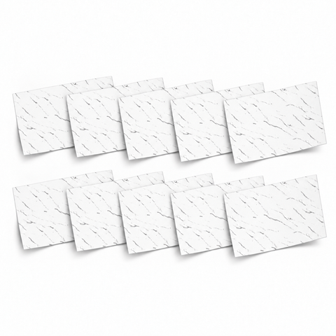 SOGA Peel & Stick Floor and Wall Tiles 30 x 60cm 10 Pack White Faux Marble