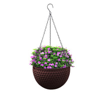 SOGA 16" Coffee Hanging Planter – Indoor Outdoor Pot with Drainage