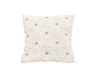 SOGA 45cm Cream Gold Star Textured Celestial Pillow