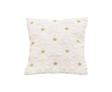 SOGA 45cm Cream Gold Star Textured Celestial Pillow