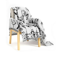 SOGA Two-seater White Sofa Cover Tree Print 180x260cm Polyester