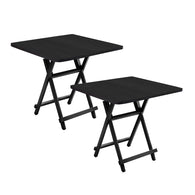 SOGA 2X Black Dining Table Portable Square Surface Space Saving Folding Desk Home Decor