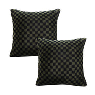 SOGA 2X 45cm Urban Light Luxury Pillow Dark Night Green Checkered Square Throw Pillow