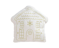 SOGA 45cm Festive White Christmas House Shaped Holiday Throw Pillow