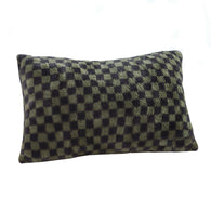 SOGA 30cm Urban Light Luxury Dark Green Checkered Lumbar Throw Pillow