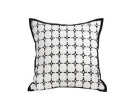 SOGA 50cm Moroccan Black Cross Pattern Black Trim Decorative Throw Pillow