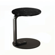 SOGA 50cm Black Marble Mini Side Table Movable Lightweight w/ Black Frame