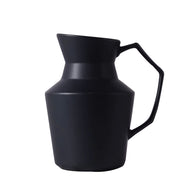 SOGA 23.5x19.5cm Ornament Black Modern Vase Pitcher with Angular Handle Sleek Minimalist for Home Decor