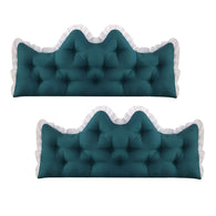 SOGA 2x120cm Crown Pillows Tufted Teal Headboard Cushion Set