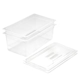 SOGA 200mm Clear Gastronorm GN Pan 1/1 Food Tray Storage Bundle of 2 with Lid