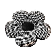 SOGA Black Flower Cushion Shaped for Floor and Sitting Throw Pillow