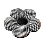 SOGA Black Flower Cushion Shaped for Floor and Sitting Throw Pillow