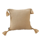 SOGA 50CM Light Brown Pillow with Tassel Accents Rizzy Transitional Cover Throw Pillow