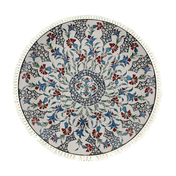 SOGA 120cm Mandala Round Area Thick Anti-slip Doormat Home Decor