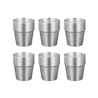 SOGA 175ml Stainless Steel Cups Set of 6 Reusable Durable Silver Drinking Tumblers