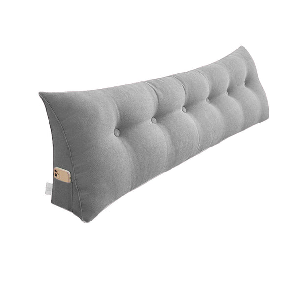 SOGA 180cm Silver Triangular Wedge Bed Pillow Headboard Backrest Bedside Tatami Cushion Home Decor