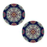 SOGA 2X 90cm Round Rug Bohemian Circle Area Rug with Bohemian Geometric Pattern, Anti-slip Doormat, Home Decor