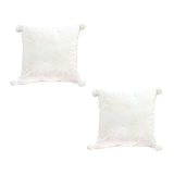 SOGA 2X 45cm Throw Pillow White Soft Plush Christmas Snowflake Ball Square For festive Holiday