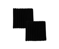 SOGA 2X Black Corduroy Square Cushion Soft Leaning Plush Backrest Throw Seat Pillow