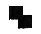 SOGA 2X Black Corduroy Square Cushion Soft Leaning Plush Backrest Throw Seat Pillow
