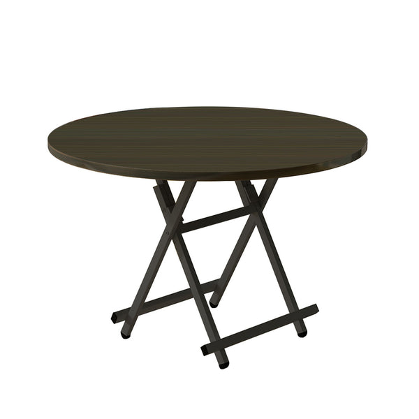 SOGA Black Dining Table Portable Round Surface Space Saving Folding Desk Home Decor