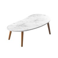 SOGA 80x40cm White Stone Pattern Living Room Nordic  Coffee Table Modern Style