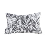 SOGA 35cm Modern Charcoal Palm Leaf Print Contemporary Throw Pillow