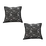 SOGA 2X 45cm Throw Pillow Black Cat Paradise Wide Border Decorative Cushion for Living Room