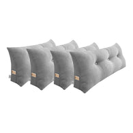 SOGA 4X 100cm Silver Triangular Wedge Bed Pillow Headboard Backrest Bedside Tatami Cushion Home Decor