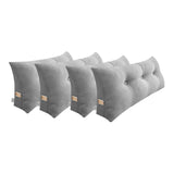 SOGA 4X 100cm Silver Triangular Wedge Bed Pillow Headboard Backrest Bedside Tatami Cushion Home Decor
