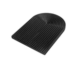 SOGA 32cm Black Ribbed Wooden Serving Tray - Premium Beech Wood Decorative Tray