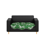 SOGA Two-Seater Green Horse Print 90x180cm Throw Blanket Sofa Cover