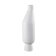 SOGA 14x52cm Ornament White Modern Minimalist Vase Decorative with Narrow tops and Wider rounded Body for Home Decor