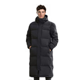 abbee Black Winter Hooded Overcoat Long Jacket Stylish Lightweight Quilted Warm Puffer Coat