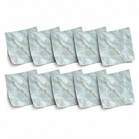 SOGA Peel & Stick Floor and Wall Tiles 30 x 30cm 10 Pack Jade Faux Marble