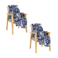 SOGA 2X Deep Blue Cat Floral Print Throw Blanket 160x200cm Polyester