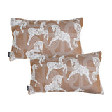 SOGA 2X 35cm Bohemian Camel Brown White Horse Pattern Throw Pillow