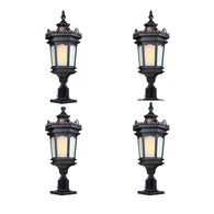 SOGA 4X 72cm Vintage Lamp Lantern Stand Elegant Aluminum & Glass Outdoor Light