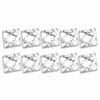 SOGA Peel & Stick Floor and Wall Tiles 60 x 60cm 10 Pack Black White Faux Marble