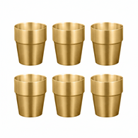 SOGA 260ml Stainless Steel Cups Set of 6 Reusable Durable Gold Drinking Tumblers