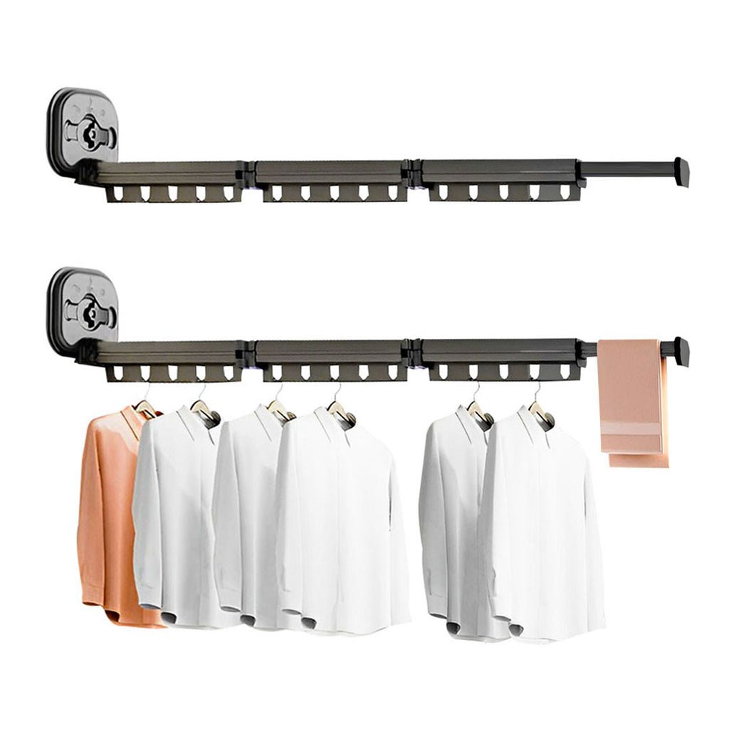 SOGA 2X 127.5cm Suction-Mounted Retractable Clothing Drying Rack Folda ...