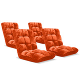 SOGA Floor Recliner Folding Lounge Sofa Futon Couch Folding Chair Cushion Orange x4