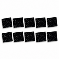 SOGA Peel & Stick Floor and Wall Tiles 30 x 30cm 10 Pack Black Faux Marble