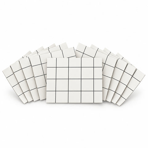 SOGA Peel & Stick Floor and Wall Tiles 30 x 30cm 10 Pack White Grid Tile Look