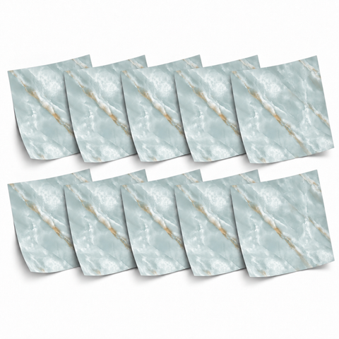 SOGA Peel & Stick Floor and Wall Tiles 60 x 60cm 10 Pack Jade Faux Marble
