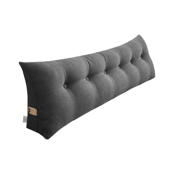 SOGA 180cm Dark Grey Triangular Wedge Bed Pillow Headboard Backrest Bedside Tatami Cushion Home Decor