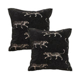 SOGA 2X 45cm Light Luxury Vintage Leopard Print Square Black Throw Pillow