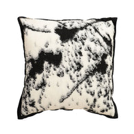 SOGA 45cm Light Vintage Leopard Print Black & White Ink Splatter Wide-Edge SquareThrow Pillow